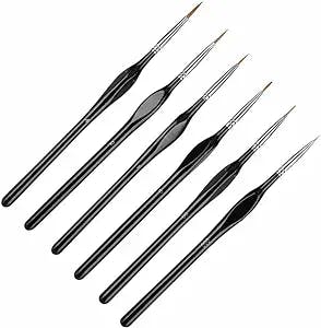 6 Pcs of Small Paint Miniature Brushes Fine Tip Paintbrush Set for Craft Watercolor