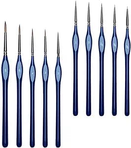 BESPORTBLE Detail Paint Brush Miniature Painting Brushes: 10Pcs Fine Tip Paintbrushes for Acrylic, Watercolor, Oil, Craft, Model Painting