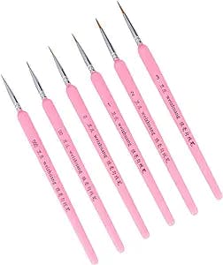 Tofficu 6pcs Miniature Painting Brushes: Fine Detailing Made Easy