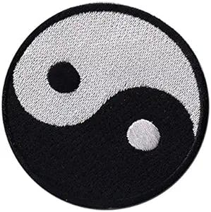 Yin Yang ying tao hippie hippy retro boho weed EMBROIDERED PATCH Badge Iron-on, Sew On 3"