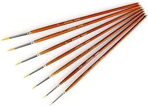 Fine Detail Paint Brush Set - 7 Pieces Miniature Brushes for Watercolor, Acrylic Painting, Models, Airplane Kits