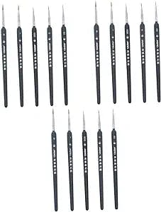SEWACC 15 Pcs Modeling Clay for Kids Crafts for Adults Miniature Kits for Adults Hair Brush Sets Fine Miniature Brush Miniature Brushes Set Acrylic Brush Hook Pen Suite Detail Paint Brush