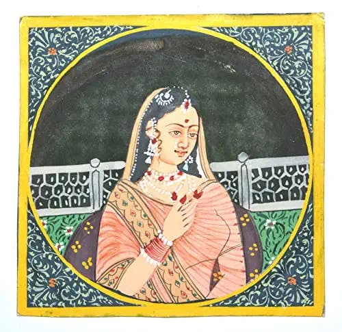 The Maharani Handmade Miniature Painting On Old Paper