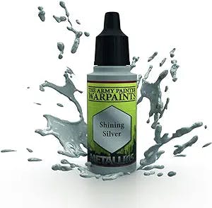 The Army Painter Warpaints Metallics: Shinning Silver – 1x 18ml Acrylic Paint Hobby Paint – Dungeons and Dragons Miniatures, Warhammer 40K Miniatures, Models – TTRPG D&D DND (WP1129)