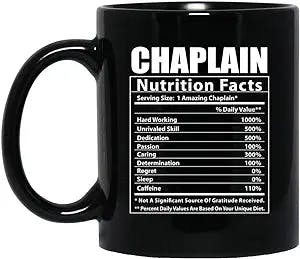 Lovesout Funny Chaplain Nutritional Facts Christmas 2023 Gifts Hilarious Coffee Mug Ceramic Cups Black 11 Oz