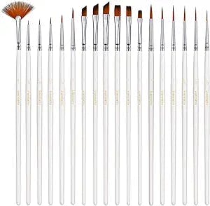PANDAFLY 18 Pieces Fine Detail Paint Brush Miniature Painting Brushes Kit for Fine Detailing & Art Painting, Acrylic, Watercolor, Oil, Scale Model, Face, Nail, Airplane Kits, Rock Painting