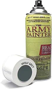 The Army Painter Color Primer Spray Paint, Wolf Grey, 400ml, 13.5oz - Acrylic Spray Undercoat for Miniature Painting - Spray Primer for Plastic Miniatures