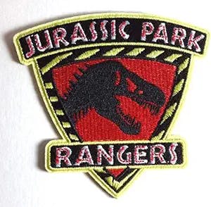 Blue Heron Jurassic Park Blue Security Shield Embroidered Iron/Sew-on Applique Patches