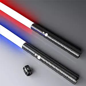 Beyondtrade Upgraded Lightsabers Metal Hilt 2 Pack 7 Colors Double-Bladed Sword with FX Sound Dueling Toy for Adults Kids Cosplay Party
