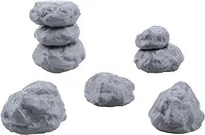 EnderToys Stacked Stones & Boulders, Terrain Scenery for Tabletop 32mm Miniatures Wargame, 3D Printed and Paintable