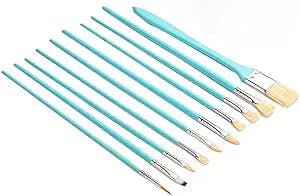 FEDRUI Paint Brushes Set, 10 Pcs Paintbrushes Nylon Hair Artist Acrylic Paint Brushes for Acrylic Oil Watercolor, Face Nail Art, Miniature Detailing