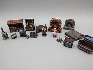 Inn and Tavern Furniture DND Terrain 28mm for Dungeons and Dragons, Warhammer, D&D, Pathfinder, RPG, Miniatures, Age of Sigmar, Tabletop, D and D, Dungeons and Dragons Gifts