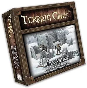 Mantic Games Terrain Crate - Ruined Village Medium Size Set | Highly-Detailed 3D Miniatures | Pre-Assembled Scenery Tabletop Game Accessory for Wargames, Board Games and RPGs | Made