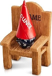 DND Dice Jail | Chair of Shame & Dunce Hat | Free Mystery Die | Great Accessories or Gift for Game Masters & Players in Your Party | Compatible with Dungeons & Dragons Tables | Fits Die Size D4-D20