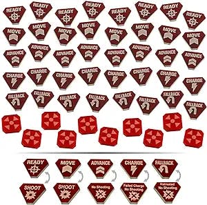 LITKO Combat Token Set Compatible with WH:KT, Translucent Red & Red (50)