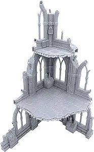 Gothic Sci-Fi Ruins Corners by Terrain4Print, 3D Printed Tabletop RPG Scenery and Wargame Terrain for 28mm Miniatures