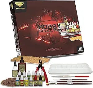 Wargames Delivered Miniature Paint Kit - Army Painter Paint Set - Hobby Miniature Painting Kit- Brushes, Clippers, File, Glues, Acrylic Paint Palette and Model Paints for Plastic Models - 40k or DnD