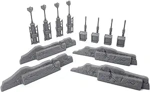 Galactic Legion Desert Planet Walls & Machinery, 3D Printed Tabletop RPG Scenery and Wargame Terrain for 28mm Miniatures