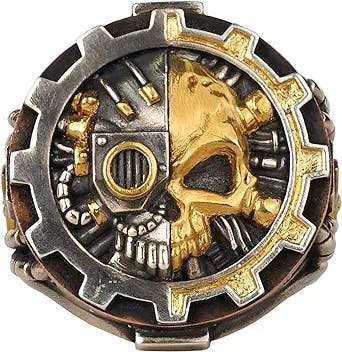 Starforged Adeptus Mechanicus Seal of Machine God Gold Ring Punk Style Ring of Warhammer 40K