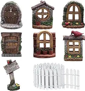 EZALEL Fairy Door and Window for Pot Trees: A Magical Addition to Your Gard