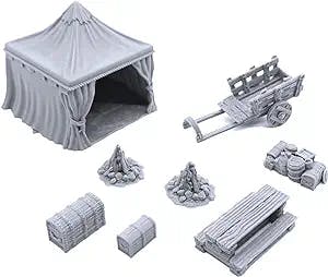 EnderToys Traveler's Camp II by Printable Scenery, 3D Printed Tabletop RPG Scenery and Wargame Terrain 28mm Miniatures