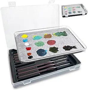 Wet Palette Wet Pallet for Miniatures- Stay Wet Palette for Acrylic Painting Wet pallets for Painting Miniatures,Paint Brush Holder Organizer Wet Palette Storage containers