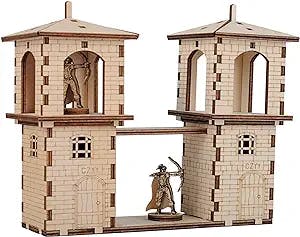 Fantasy Modular Watchtower Wood Laser Cut Versatile Outpost Tabletop Wargaming Terrain with 2 Archer Miniatures Perfect for D&D, Pathfinder, Warhammer and Other RPG