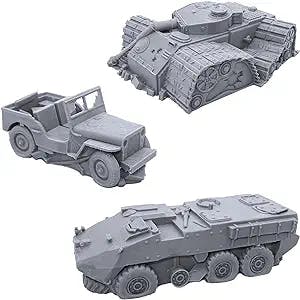 EnderToys Broken Vehicles Bundle, Terrain Scenery for Tabletop 28mm Miniatures Wargame, 3D Printed and Paintable