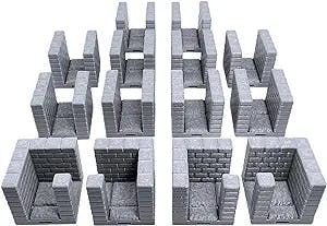 Locking Dungeon Tiles - Hallways, Paintable 3D Printed Tabletop Role Playing Game Terrain Scenery for 28mm Miniatures
