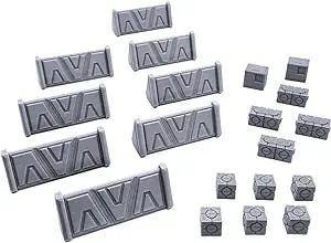 EnderToys Galactic Legion Barricades & Crates, 3D Printed Tabletop RPG Scenery and Wargame Terrain for 28mm Miniatures