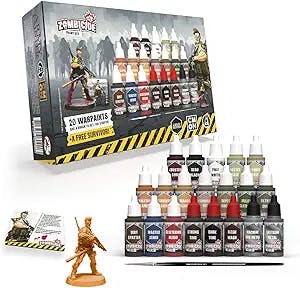 The Army Painter Zombicide 2nd Edition Core Paint Set, 20 Acrylic Paints, 1 Survivor and 1 Starter Brush for Cool Mini or Not Zombicide 2nd Edition Boardgame, Wargames Miniature Model Painting