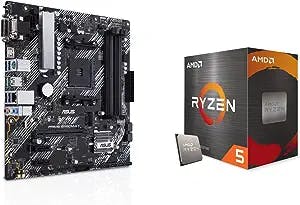 Micro Center AMD Ryzen 5 5500 6-Core, 12-Thread Unlocked Desktop Processor Bundle with ASUS Prime B450M-A II AMD AM4 (Ryzen 5000, 3rd/2nd/1st Gen Ryzen Micro ATX Motherboard