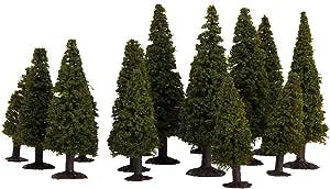 15pcs Green Scenery Landscape Model Cedar Trees with Box