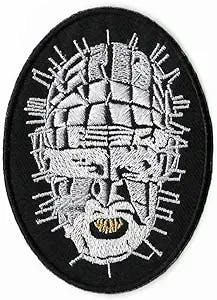 Hellraiser Pinhead Patch Embroidered Iron / Sew on Badge Horror Movie Cenobite Costume Souvenir Applique