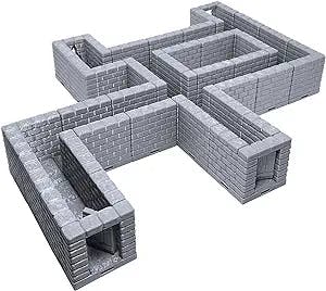 EnderToys Locking Dungeon Tiles - Halls & Passages, Paintable 3D Printed Tabletop Role Playing Game Terrain Scenery for 28mm Miniatures