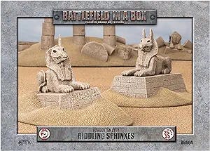 Battlefield In A Box: Forgotten City Riddling Sphinxes (BB904) - Includes 2 Pre-Painted Sphinxes, 35mm Terrain, Gale Force Nine, Tabletop Ready Scenery, Roleplaying Game Terrain, RPG Accessories