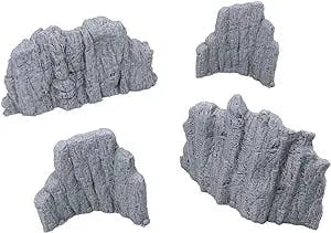 Volcanic Rock Wall Set A, 3D Printed Tabletop RPG Scenery and Wargame Terrain for 28mm Miniatures
