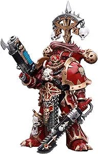 Pipigirl JoyToy × Warhammer 40K Genuine License 1/18 Soldier, Chaos Space Marines Crimson Slaughter, 4inch Army Military Extreme Warrior Models Action Figures Kits (Brother Karvult)