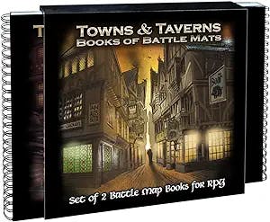 Loke Towns & Taverns Books of Battle Mats , Black