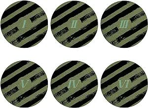 Sabary 6 Pcs Army Green Objective Point Markers Round PVC Game Objective Marker Numbered Objective Token Set for Team Rules Gaming Target Accessories, Miniature Not Included
