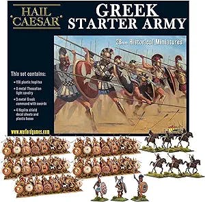 Wargames Delivered Hail Caesar - Greek Starter Army. 28mm Roman and Greek Miniatures for Tabletop War Games and DND Miniatures, and Miniature War Game by Warlord Games