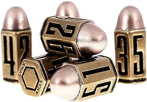 The Ultimate Dice Set for Gamers: Bullet Metal Dice Set - Six Brass D6 Dice