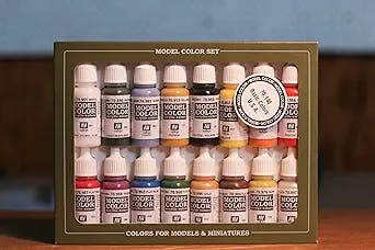 Vallejo Basic USA Acrylic Colors Paint Set, 17ml, Assorted Colors