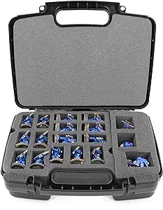CASEMATIX Miniature Storage Hard Shell Miniature Figure Case - 30 Slot Figurine Minature Carrying Case with Customizable Foam for Large Miniatures for Warhammer 40k, DnD and More!