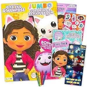Rainbow Studios DreamWorks Gabby's Dollhouse Coloring Set - Bundle with Gabby's Dollhouse Coloring & Activity Book & Play Pack with Coloring Pages, Stickers, & More (Gabby's Dollhouse Gifts)