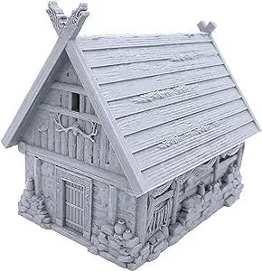 Barbarian House by Printable Scenery, 3D Printed Tabletop RPG Scenery and Wargame Terrain 28mm Miniatures