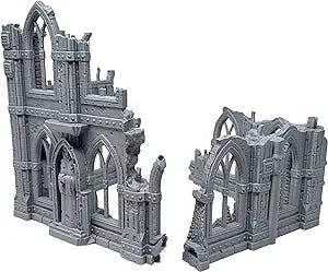 Tabletop Terrain Sci-Fi Ruin Set 2 for Wargames and RPGs 28mm 32mm Miniatures