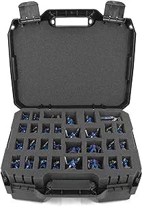 CASEMATIX Miniature Storage Hard Shell Figure Case - Dual Layer Customizable Foam Miniature Case for Carrying Standard Miniatures, Large Units and Vehicles, Compatible with Warhammer 40k, DND & More!