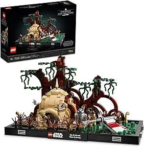 LEGO Star Wars Dagobah Jedi Training Diorama 75330 Set - Complete Series with Yoda and R2-D2 Minifigures, and Luke Skywalker’s X-Wing, Birthday Gift Idea for Adults, Men, Women, Room Décor Memorabilia