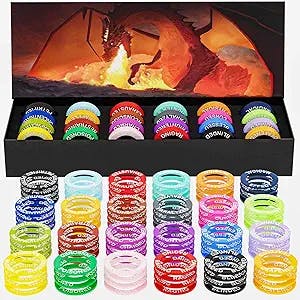 CECOKESO DND Miniatures Condition Markers Set-96 Rings Dungeons &Dragons 5e Edition Pathfinder RPG
